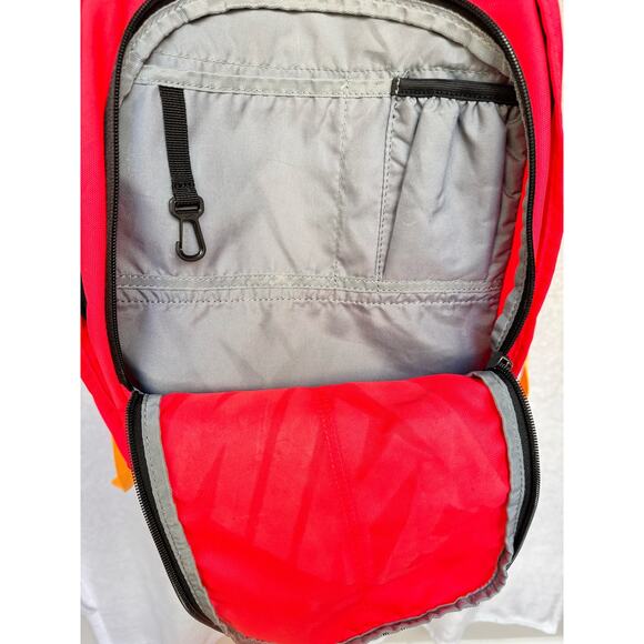 Nike Coral Orange Logo Multi Compartment Large Backpack Bag - Picture 7 of 11